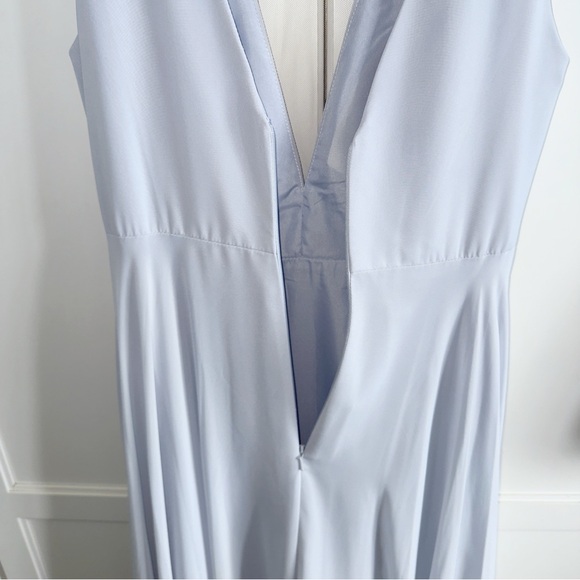 Jenny Yoo Collection Ryan Dress Light Blue Luxe Chiffon Size 4 Bridesmaid - Picture 10 of 12